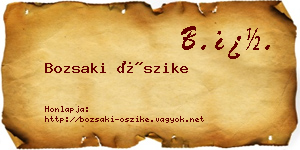 Bozsaki Őszike névjegykártya